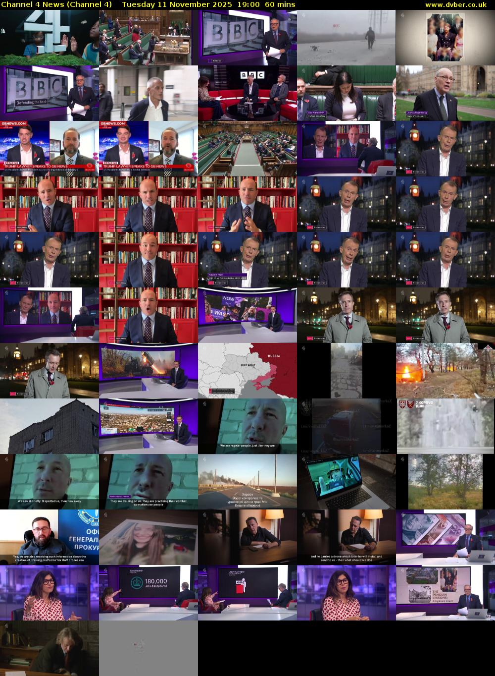 Channel 4 News (Channel 4) Tuesday 11 November 2025 19:00 - 20:00