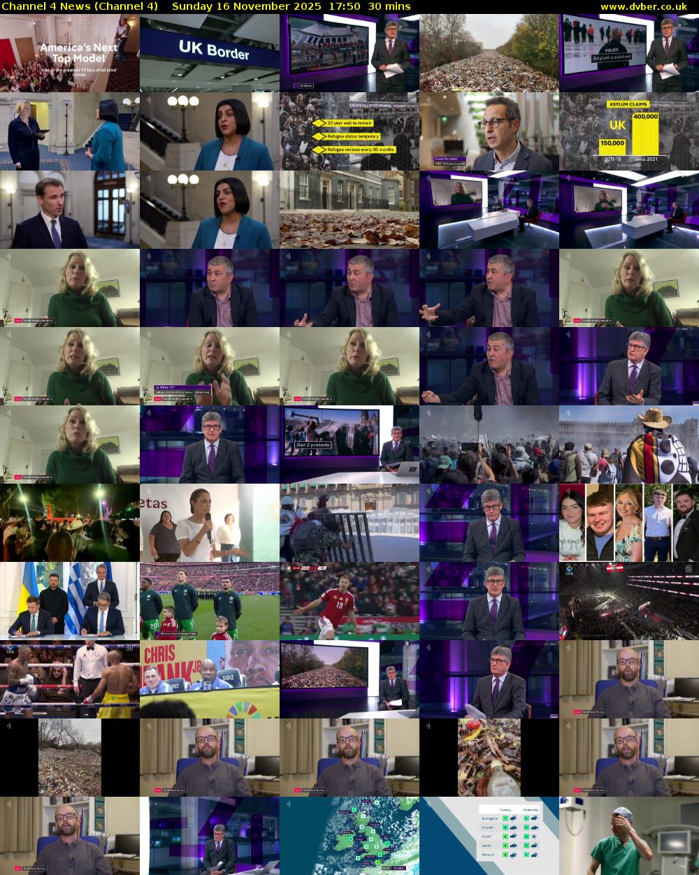Channel 4 News (Channel 4) Sunday 16 November 2025 17:50 - 18:20