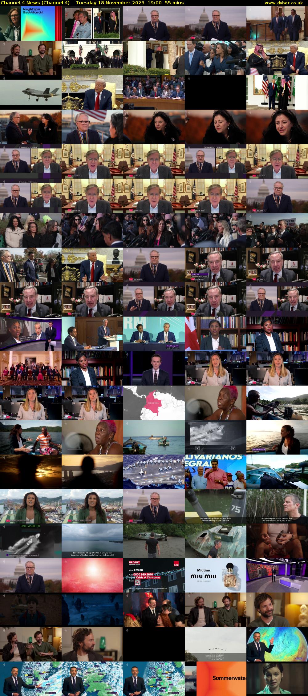 Channel 4 News (Channel 4) Tuesday 18 November 2025 19:00 - 19:55
