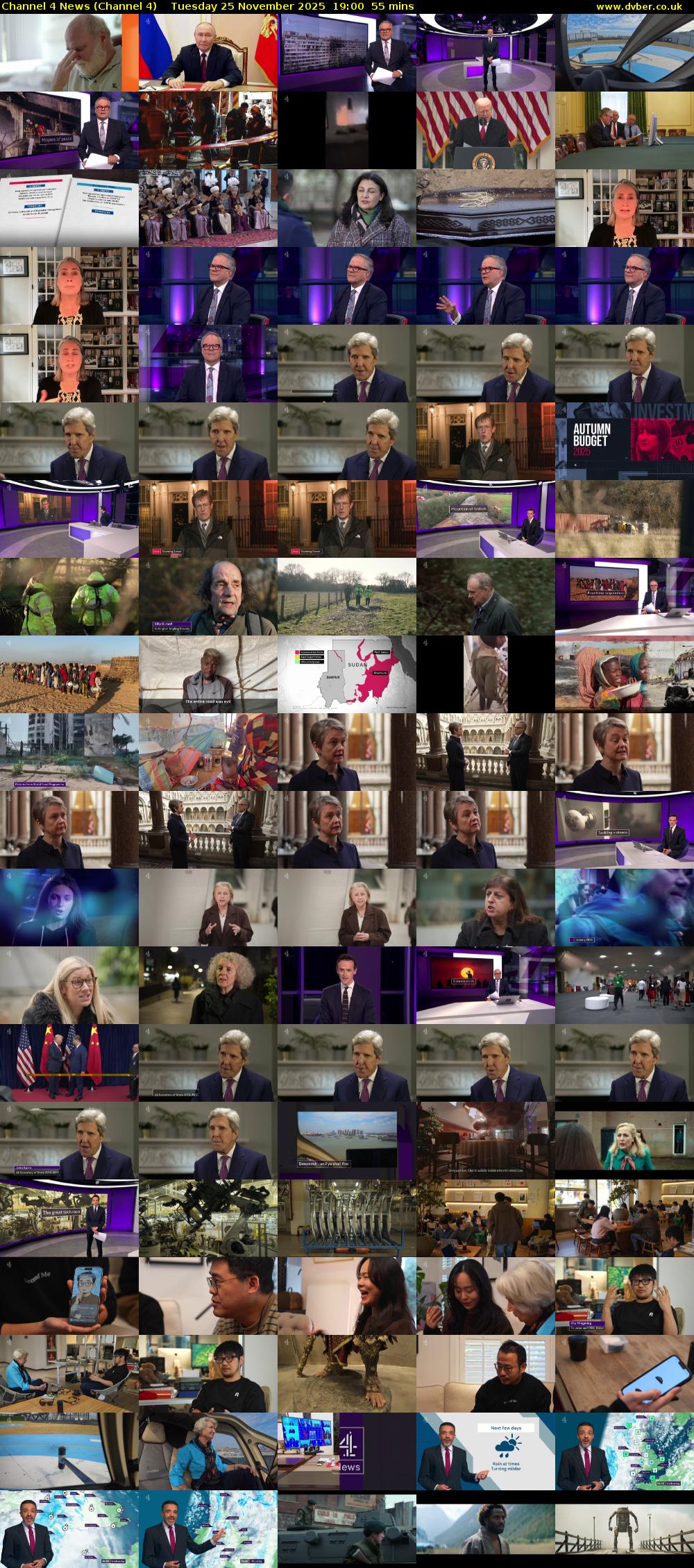 Channel 4 News (Channel 4) Tuesday 25 November 2025 19:00 - 19:55