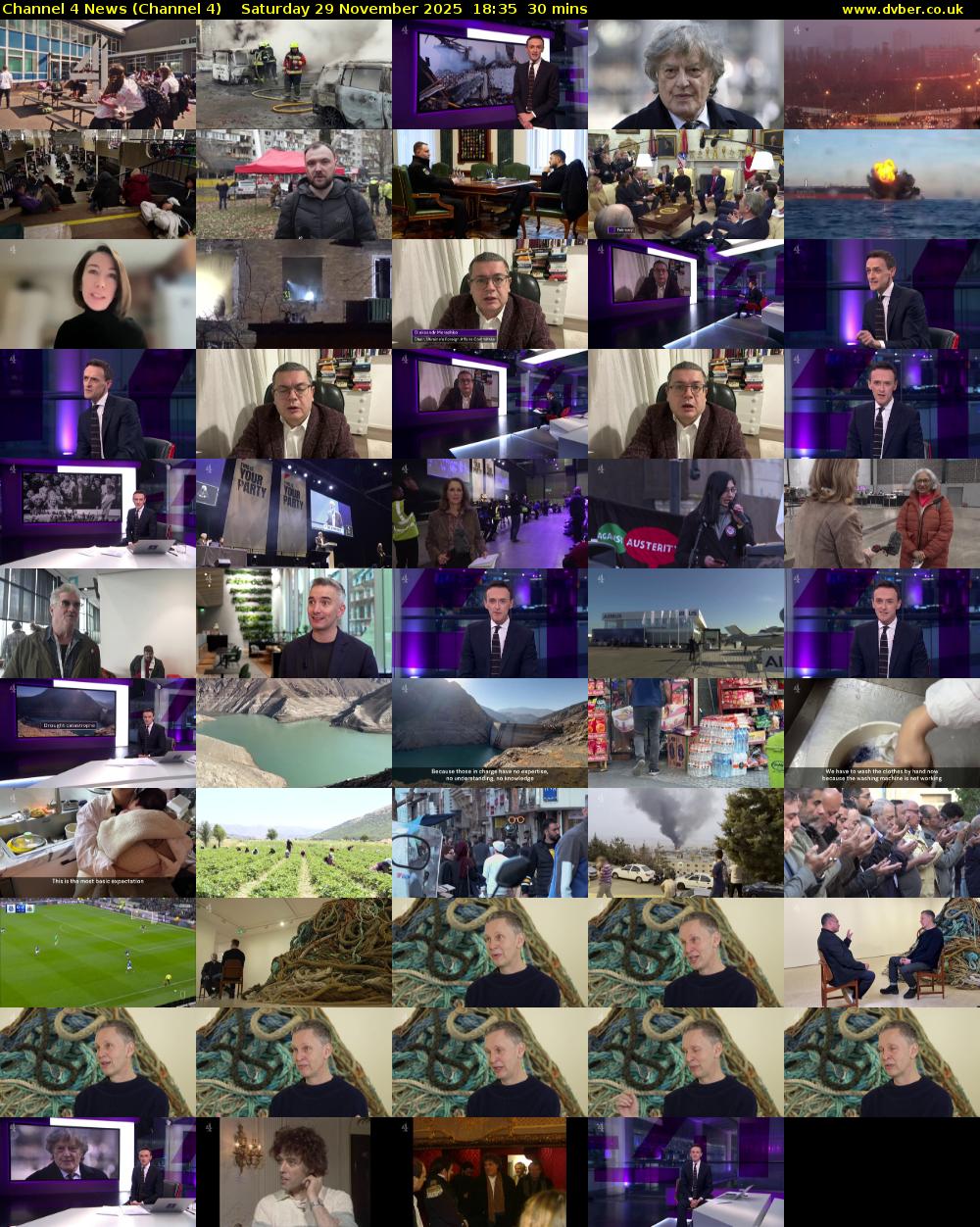 Channel 4 News (Channel 4) Saturday 29 November 2025 18:35 - 19:05