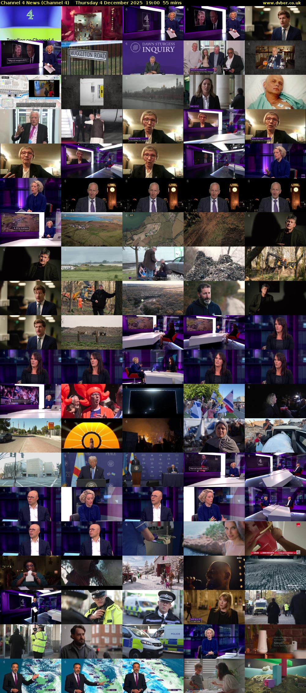 Channel 4 News (Channel 4) Thursday 4 December 2025 19:00 - 19:55