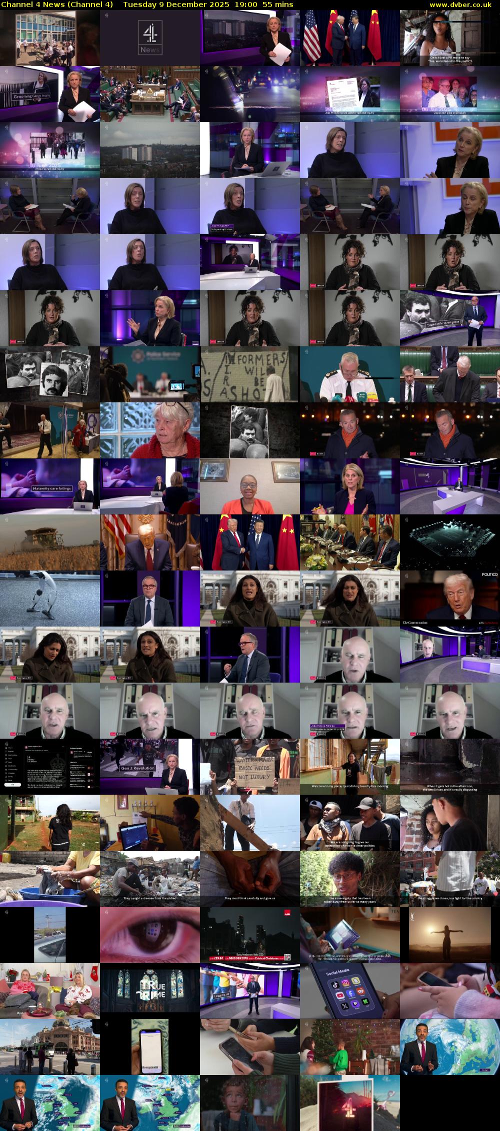 Channel 4 News (Channel 4) Tuesday 9 December 2025 19:00 - 19:55