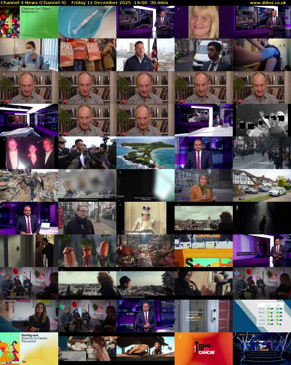 Channel 4 News (Channel 4) Friday 12 December 2025 19:00 - 19:30