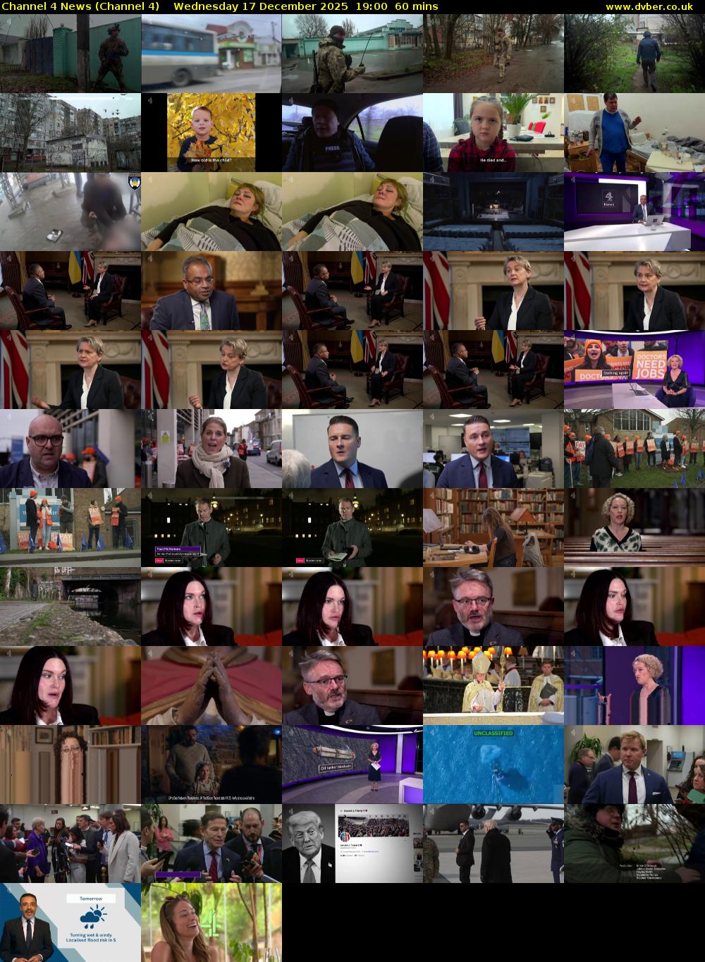 Channel 4 News (Channel 4) Wednesday 17 December 2025 19:00 - 20:00