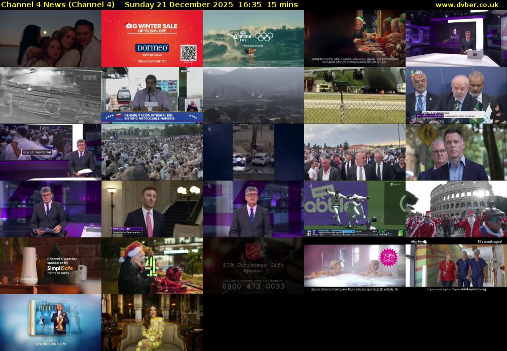 Channel 4 News (Channel 4) Sunday 21 December 2025 16:35 - 16:50