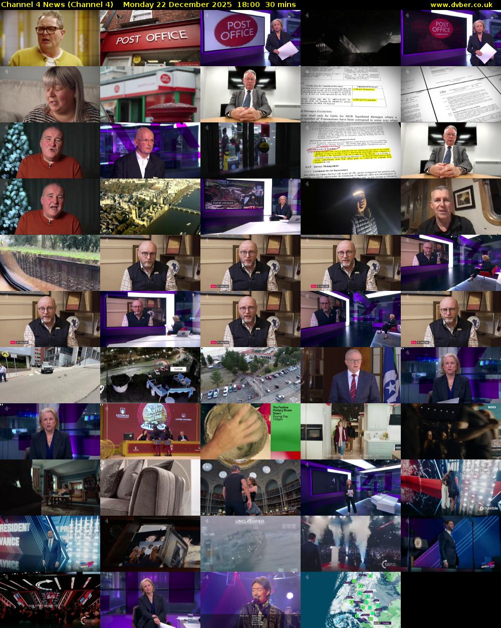 Channel 4 News (Channel 4) Monday 22 December 2025 18:00 - 18:30