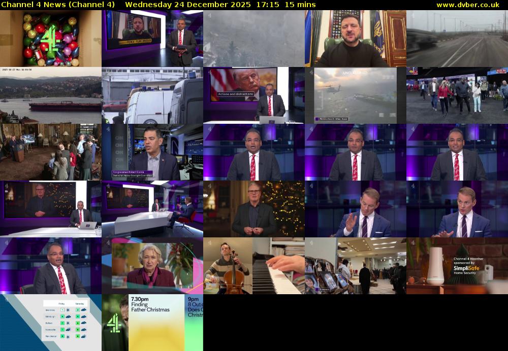 Channel 4 News (Channel 4) Wednesday 24 December 2025 17:15 - 17:30