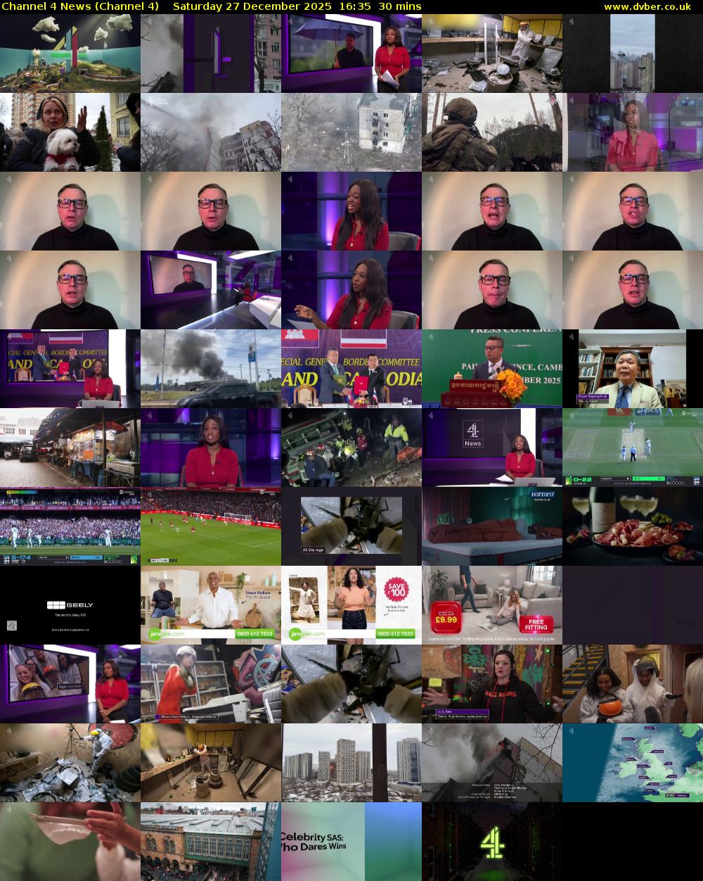 Channel 4 News (Channel 4) Saturday 27 December 2025 16:35 - 17:05