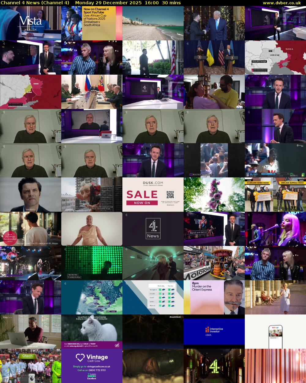 Channel 4 News (Channel 4) Monday 29 December 2025 16:00 - 16:30