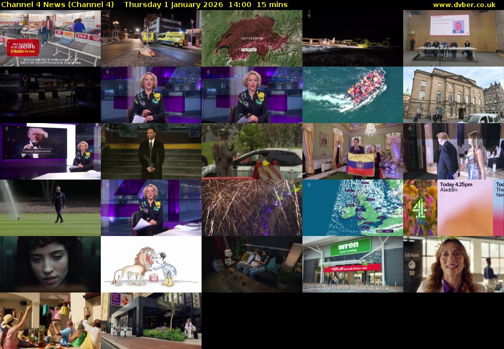 Channel 4 News (Channel 4) Thursday 1 January 2026 14:00 - 14:15