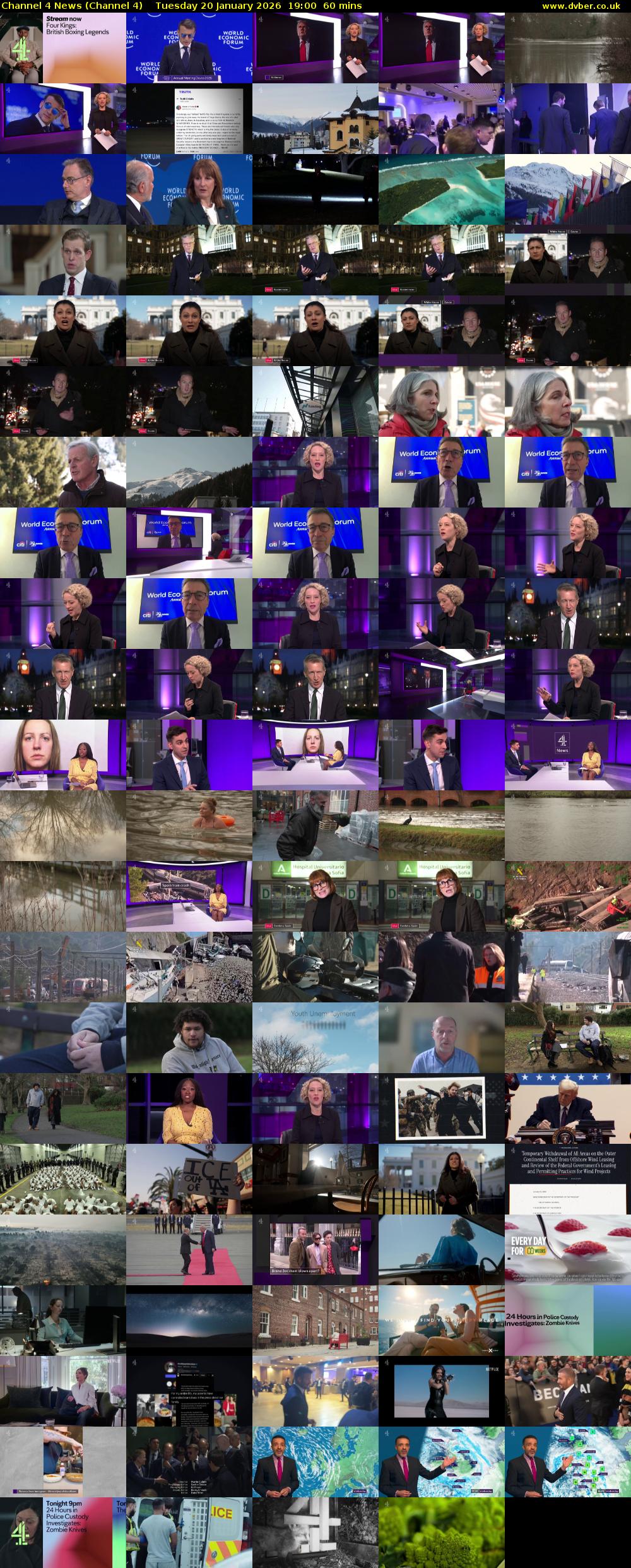 Channel 4 News (Channel 4) Tuesday 20 January 2026 19:00 - 20:00