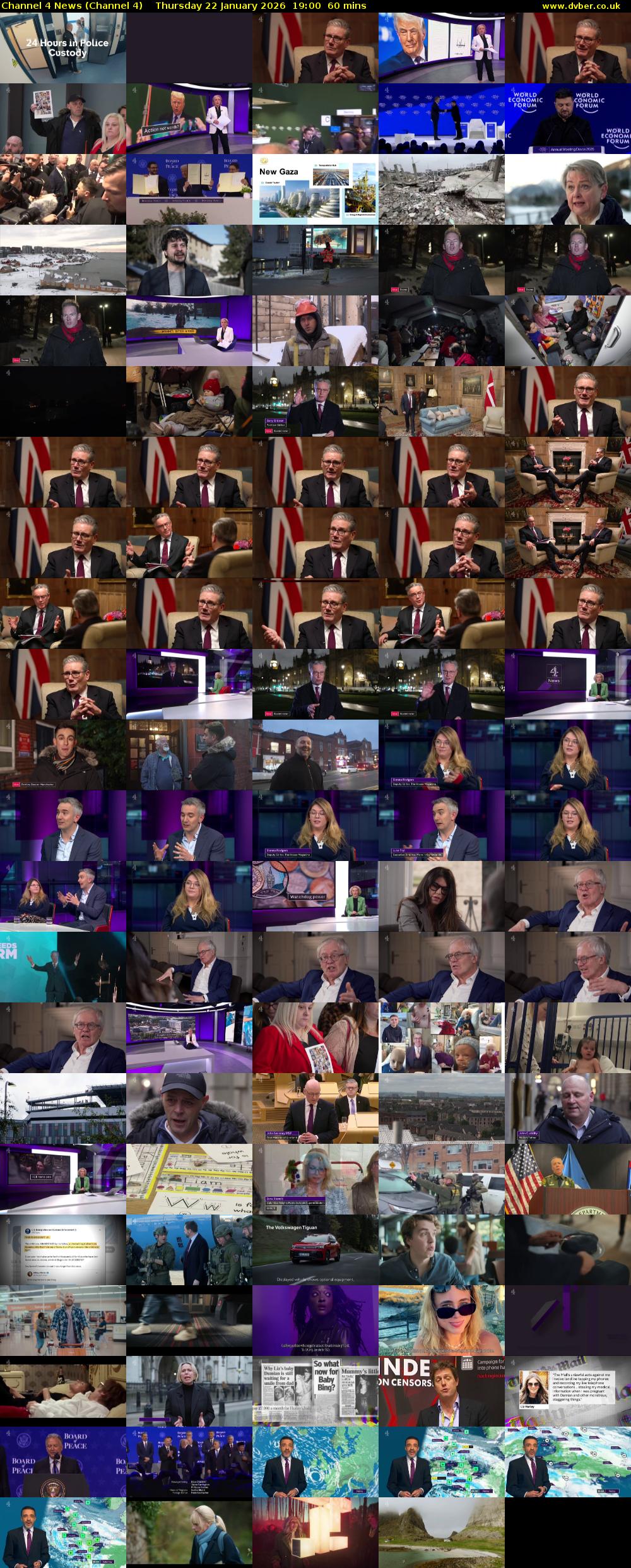 Channel 4 News (Channel 4) Thursday 22 January 2026 19:00 - 20:00