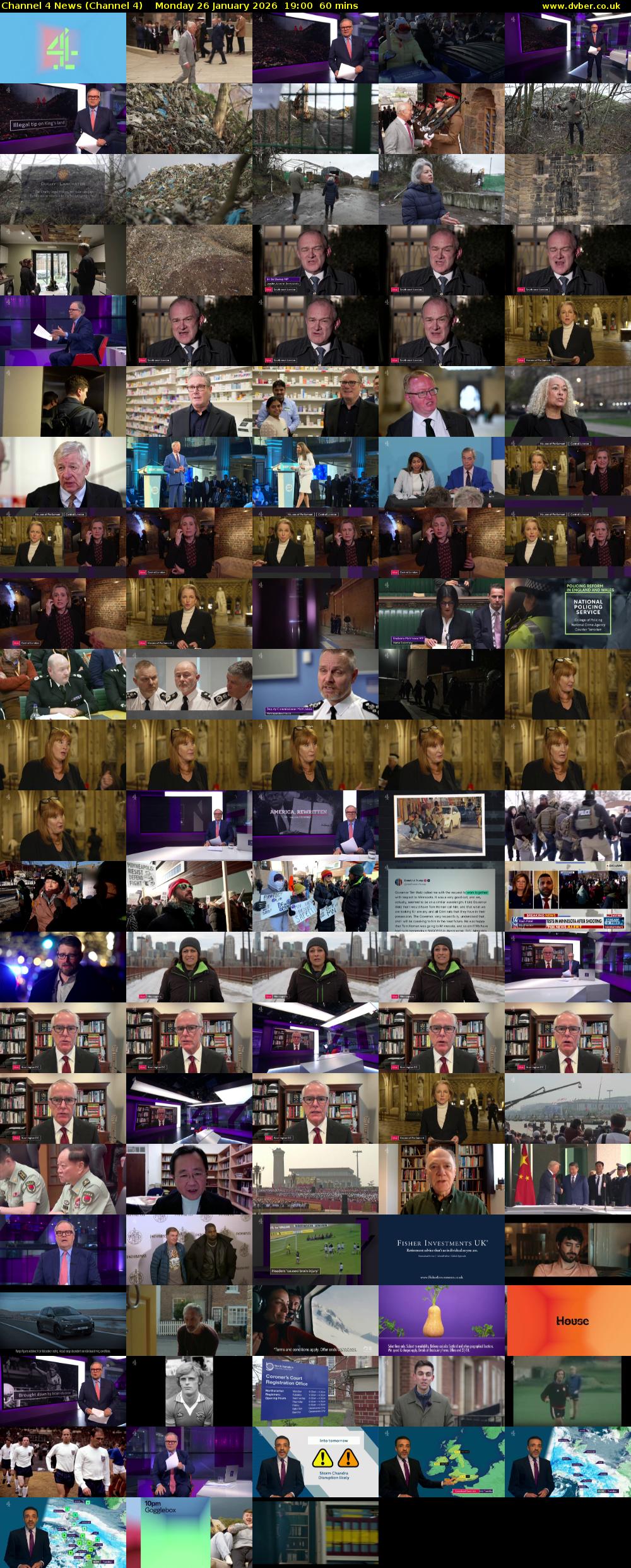 Channel 4 News (Channel 4) Monday 26 January 2026 19:00 - 20:00