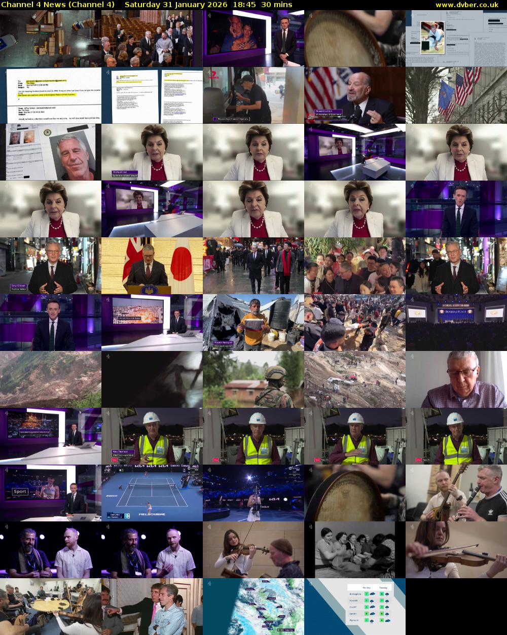 Channel 4 News (Channel 4) Saturday 31 January 2026 18:45 - 19:15
