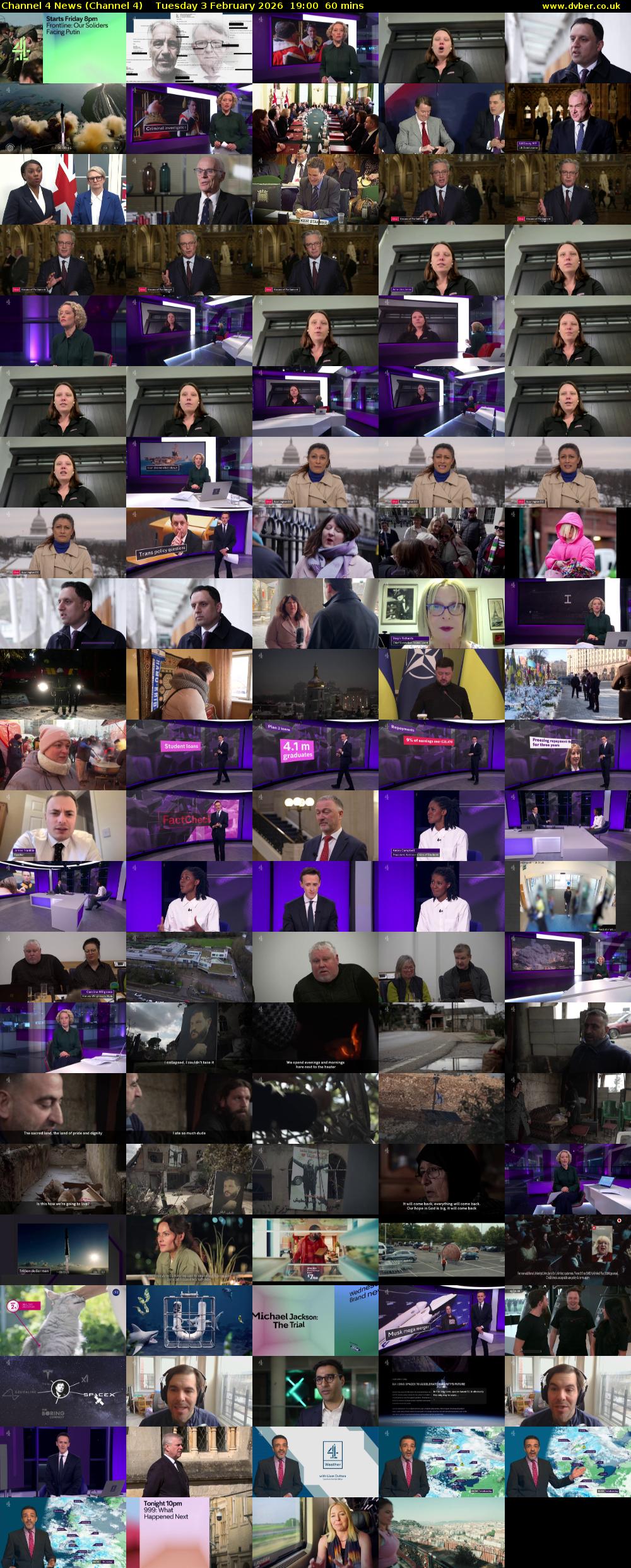 Channel 4 News (Channel 4) Tuesday 3 February 2026 19:00 - 20:00