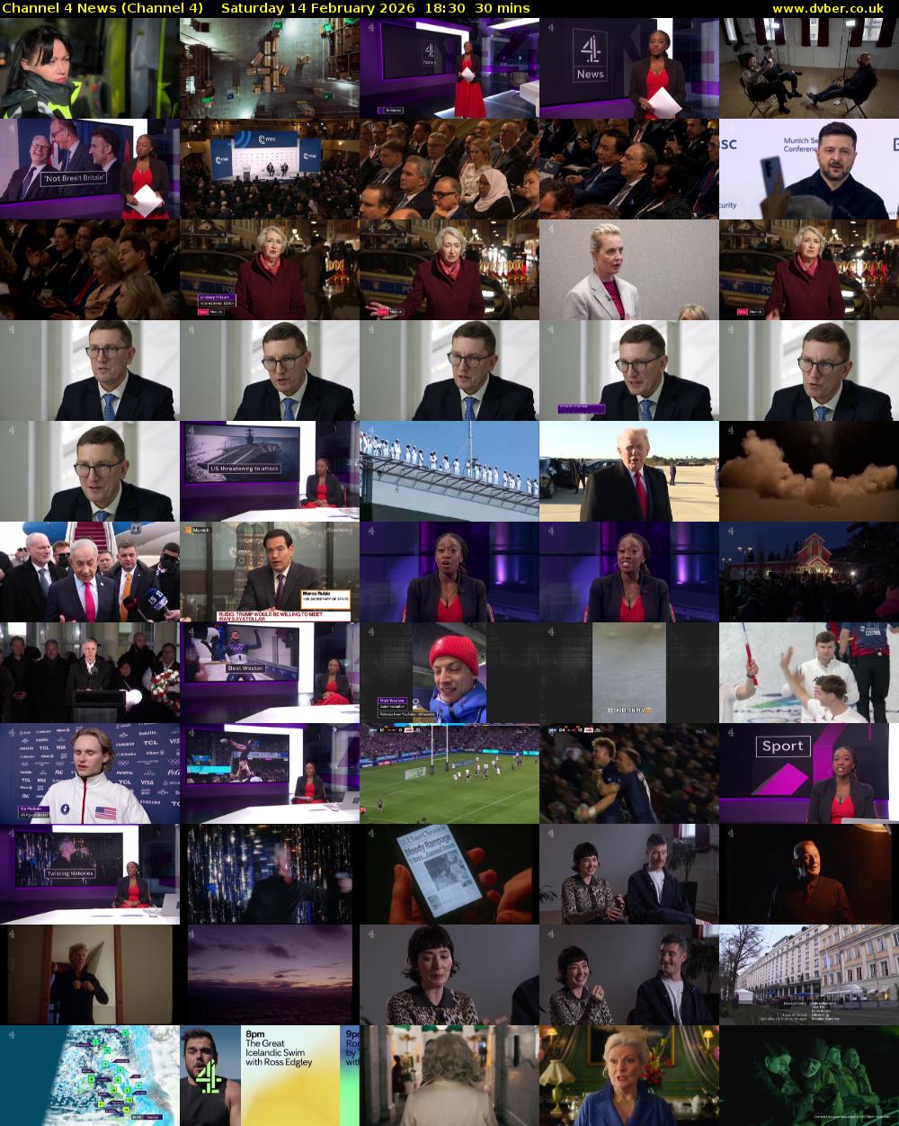 Channel 4 News (Channel 4) Saturday 14 February 2026 18:30 - 19:00