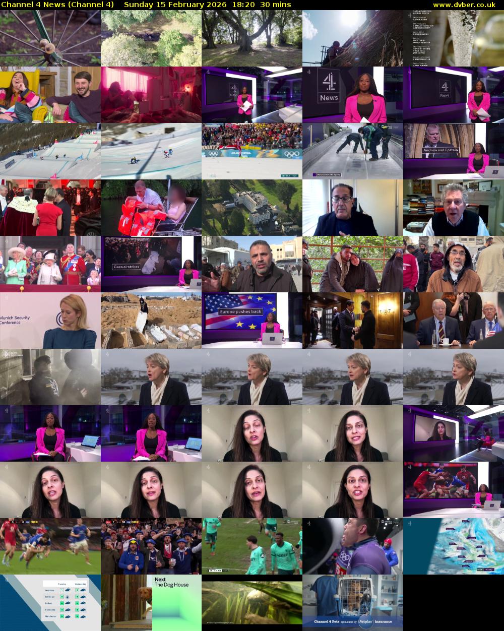 Channel 4 News (Channel 4) Sunday 15 February 2026 18:20 - 18:50