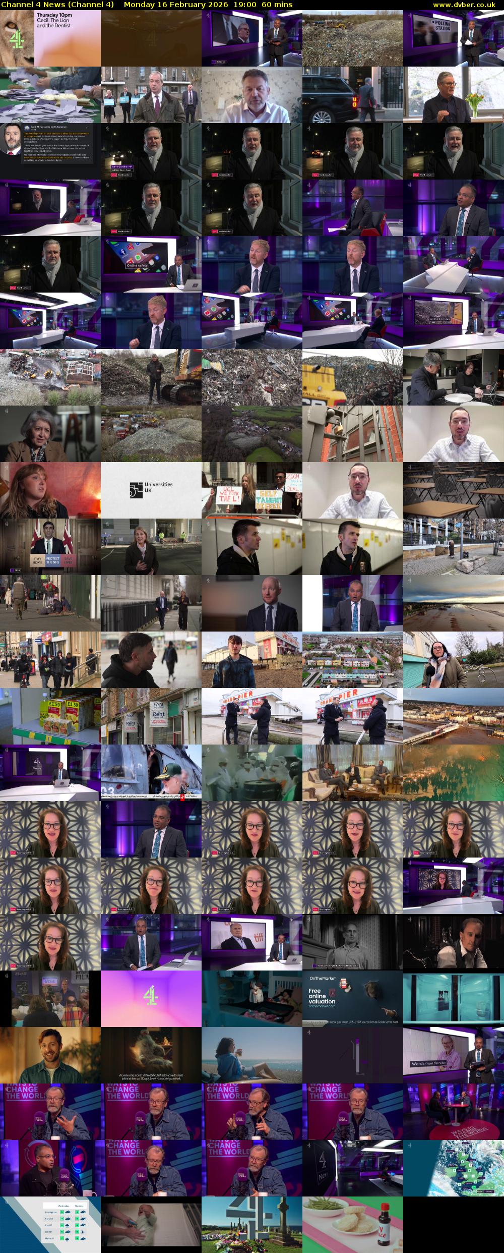 Channel 4 News (Channel 4) Monday 16 February 2026 19:00 - 20:00