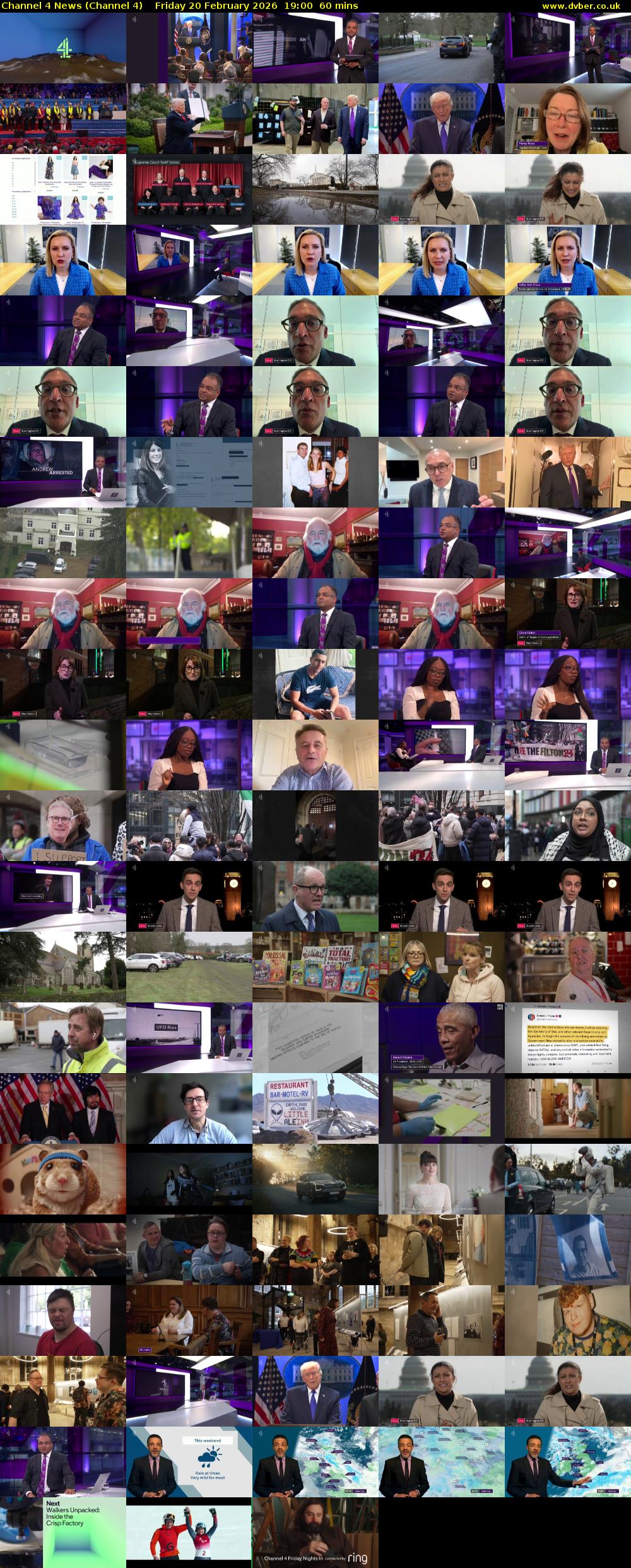 Channel 4 News (Channel 4) Friday 20 February 2026 19:00 - 20:00