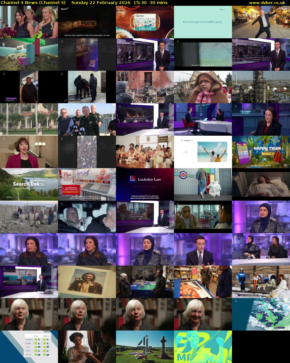 Channel 4 News (Channel 4) Sunday 22 February 2026 15:30 - 16:00