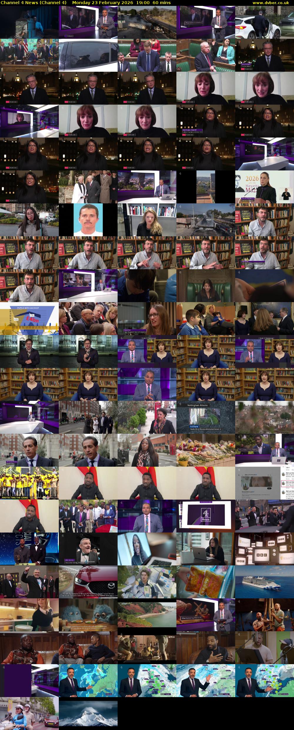 Channel 4 News (Channel 4) Monday 23 February 2026 19:00 - 20:00