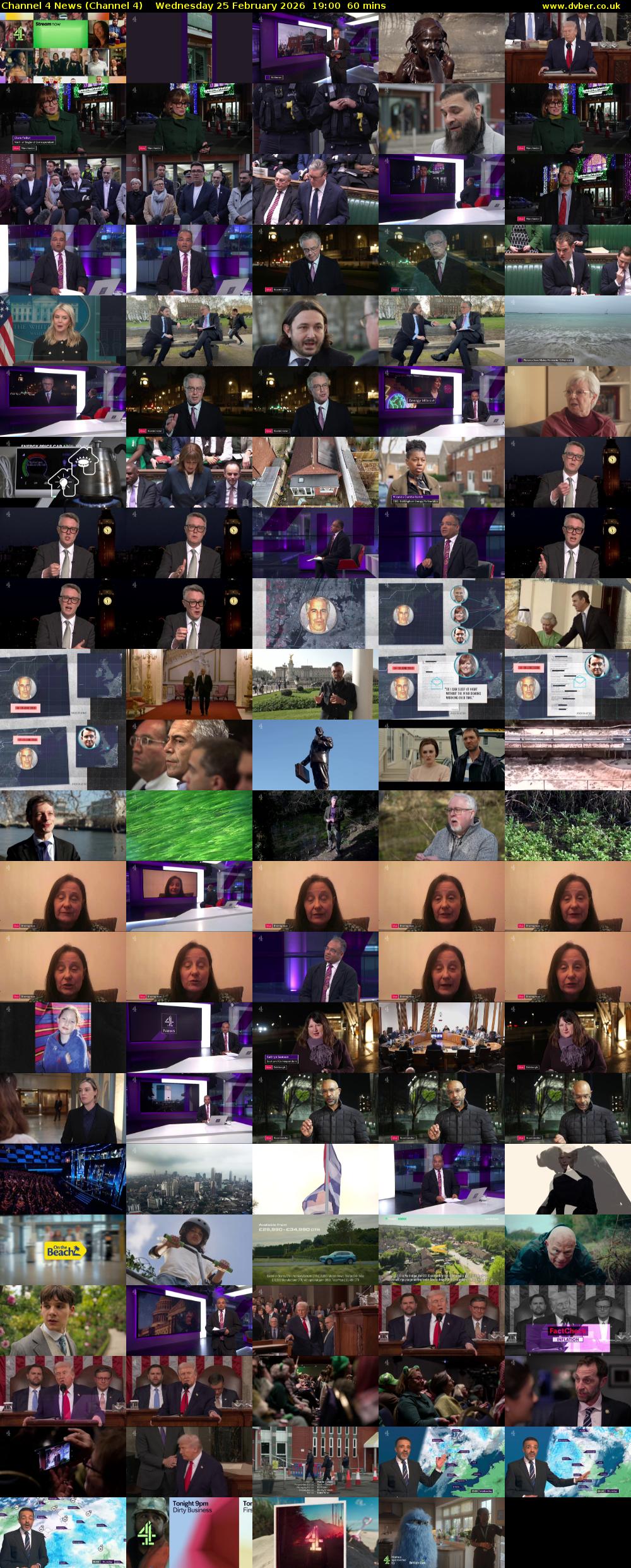 Channel 4 News (Channel 4) Wednesday 25 February 2026 19:00 - 20:00