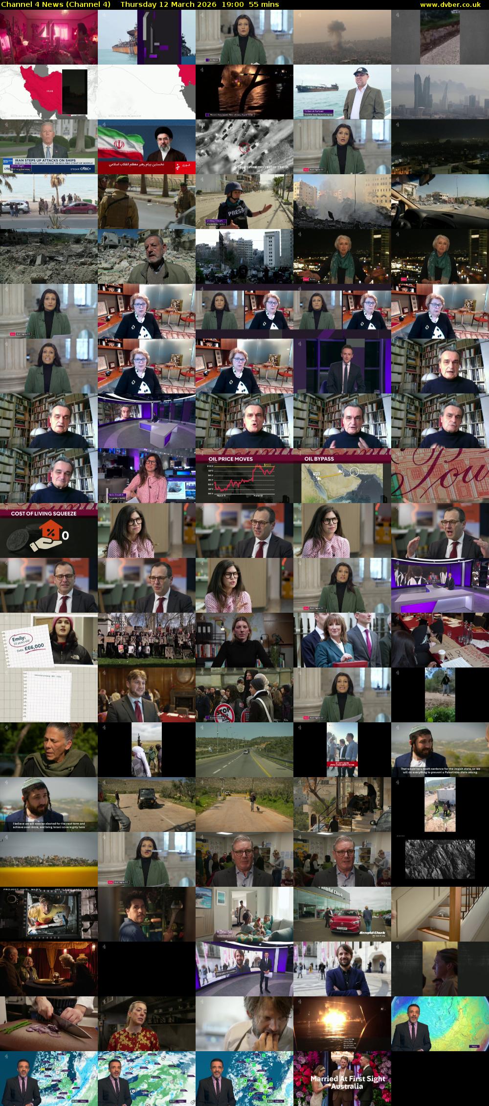 Channel 4 News (Channel 4) Thursday 12 March 2026 19:00 - 19:55