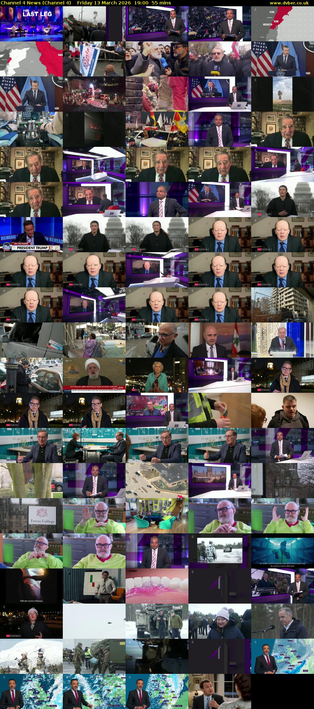 Channel 4 News (Channel 4) Friday 13 March 2026 19:00 - 19:55