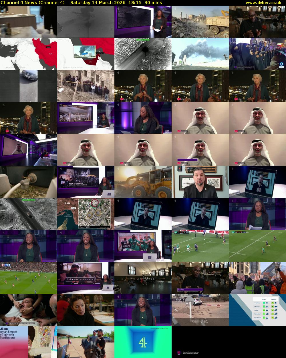 Channel 4 News (Channel 4) Saturday 14 March 2026 18:15 - 18:45