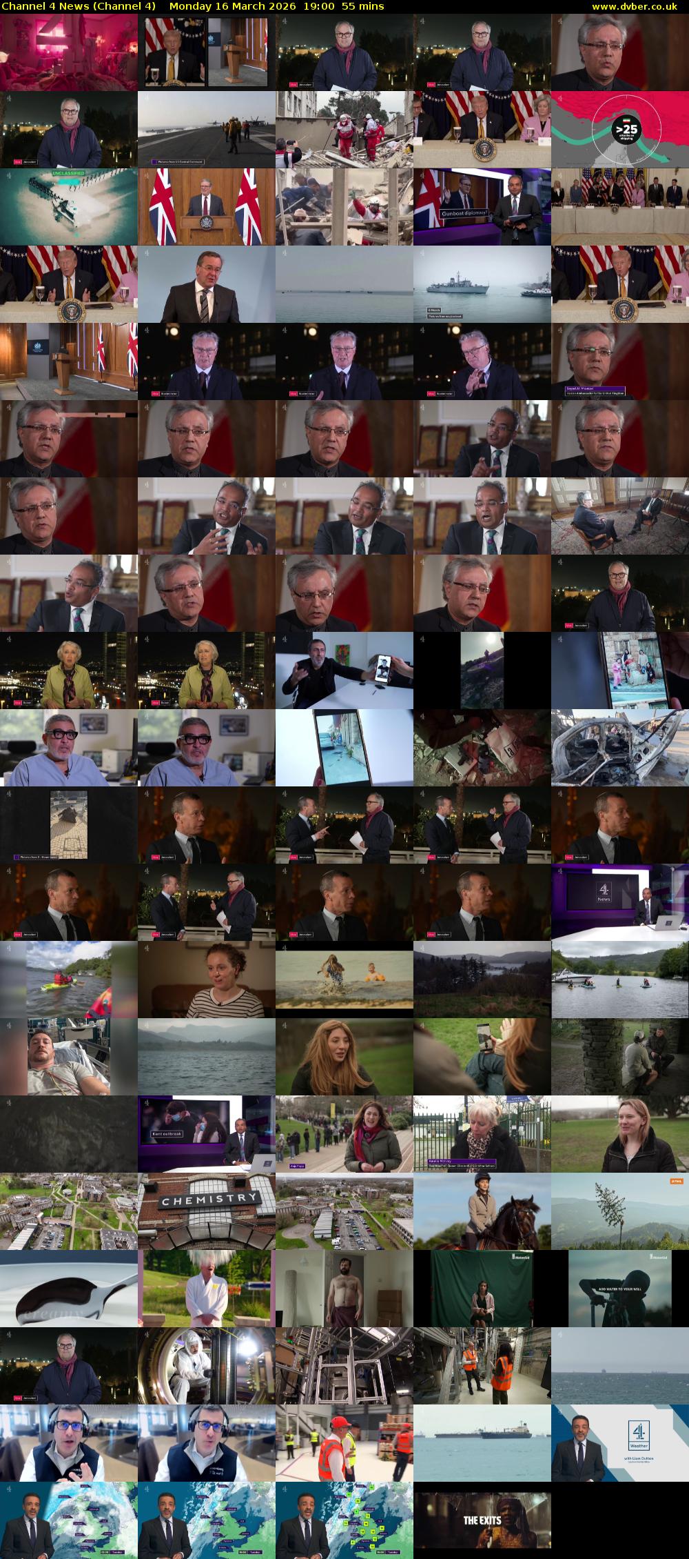 Channel 4 News (Channel 4) Monday 16 March 2026 19:00 - 19:55