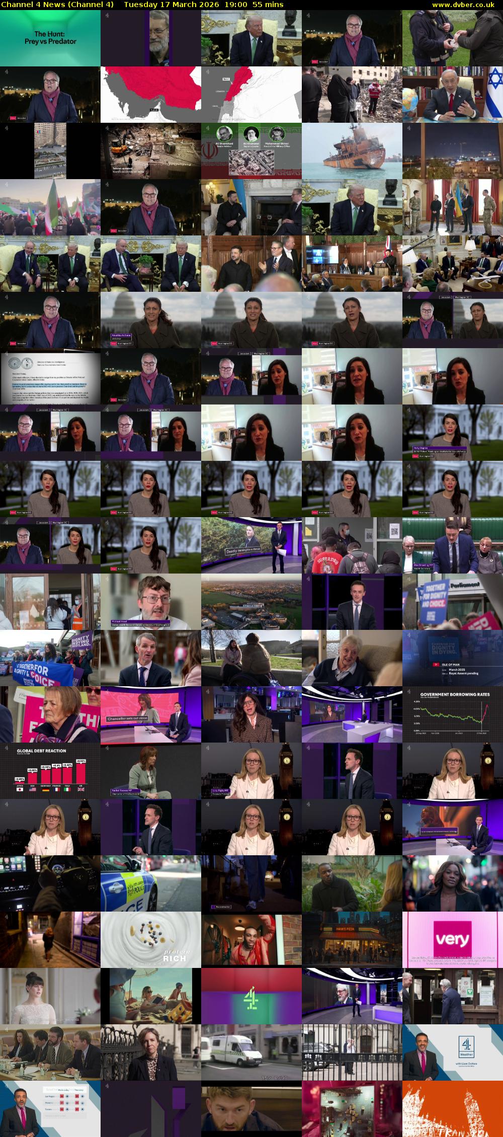 Channel 4 News (Channel 4) Tuesday 17 March 2026 19:00 - 19:55