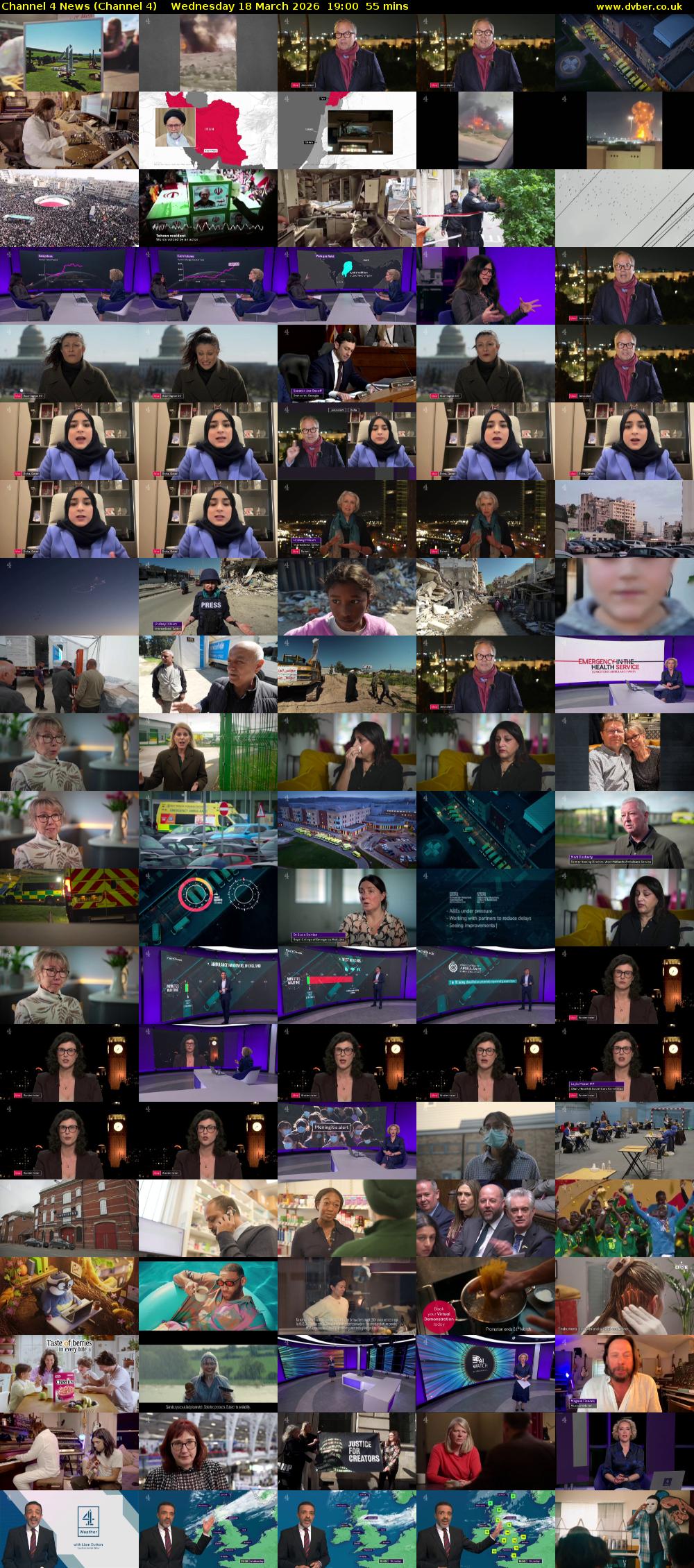 Channel 4 News (Channel 4) Wednesday 18 March 2026 19:00 - 19:55