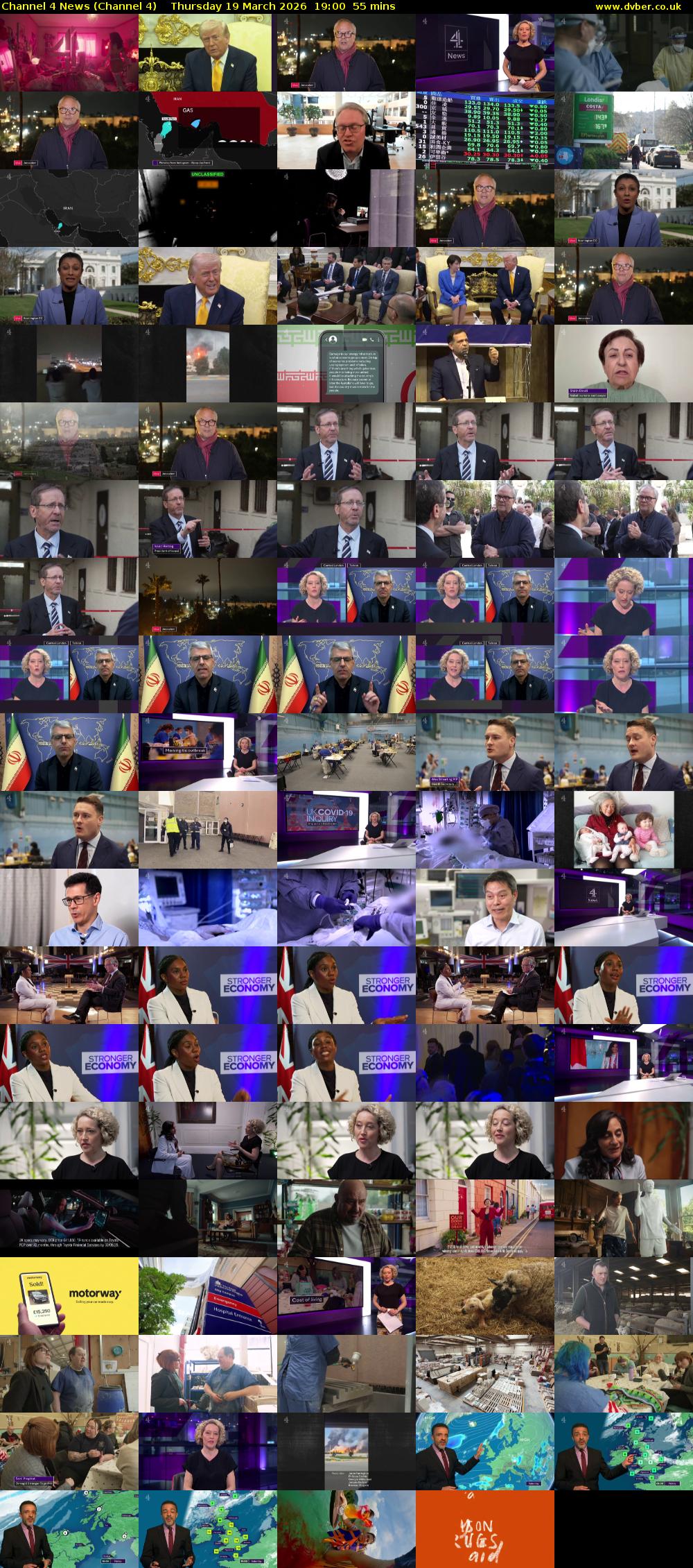 Channel 4 News (Channel 4) Thursday 19 March 2026 19:00 - 19:55