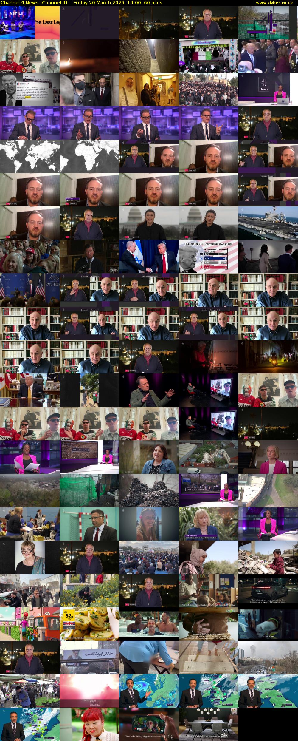 Channel 4 News (Channel 4) Friday 20 March 2026 19:00 - 20:00