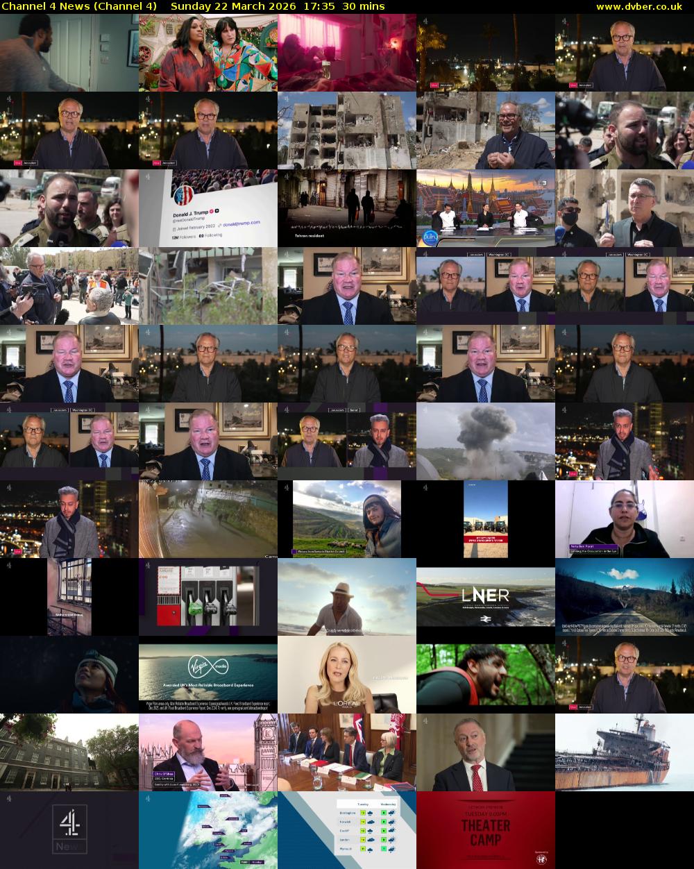 Channel 4 News (Channel 4) Sunday 22 March 2026 17:35 - 18:05