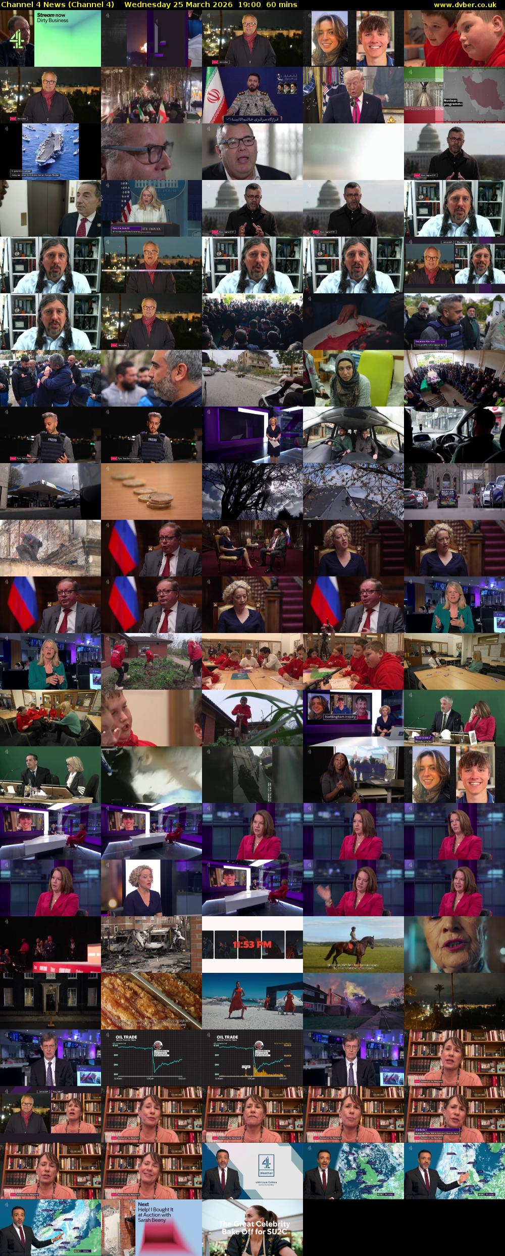 Channel 4 News (Channel 4) Wednesday 25 March 2026 19:00 - 20:00