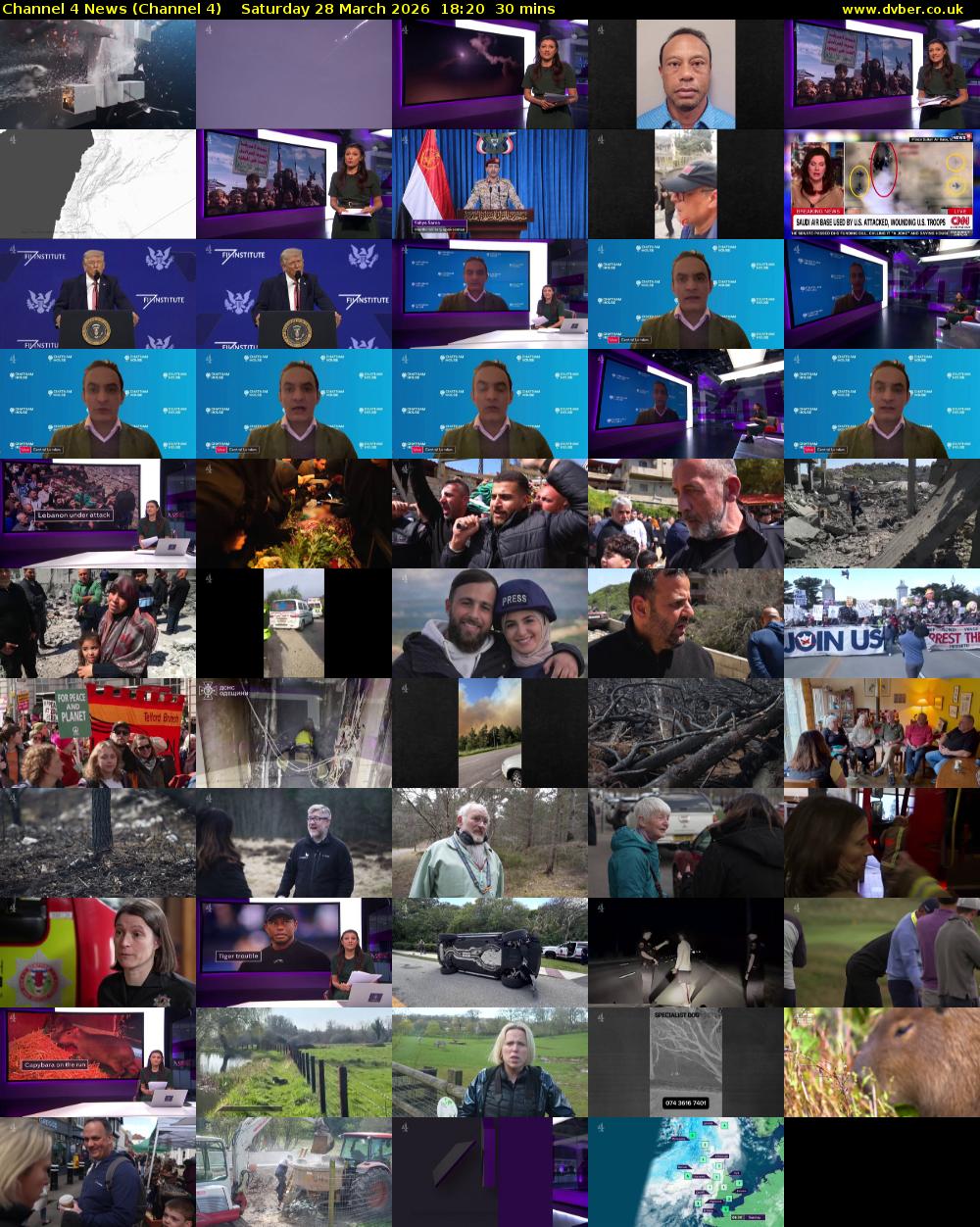 Channel 4 News (Channel 4) Saturday 28 March 2026 18:20 - 18:50