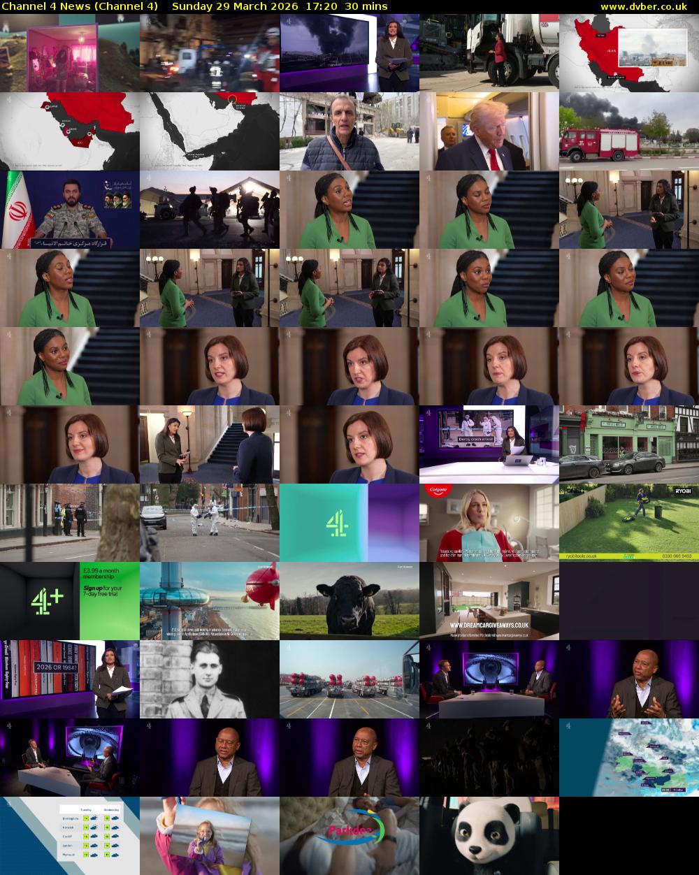 Channel 4 News (Channel 4) Sunday 29 March 2026 17:20 - 17:50