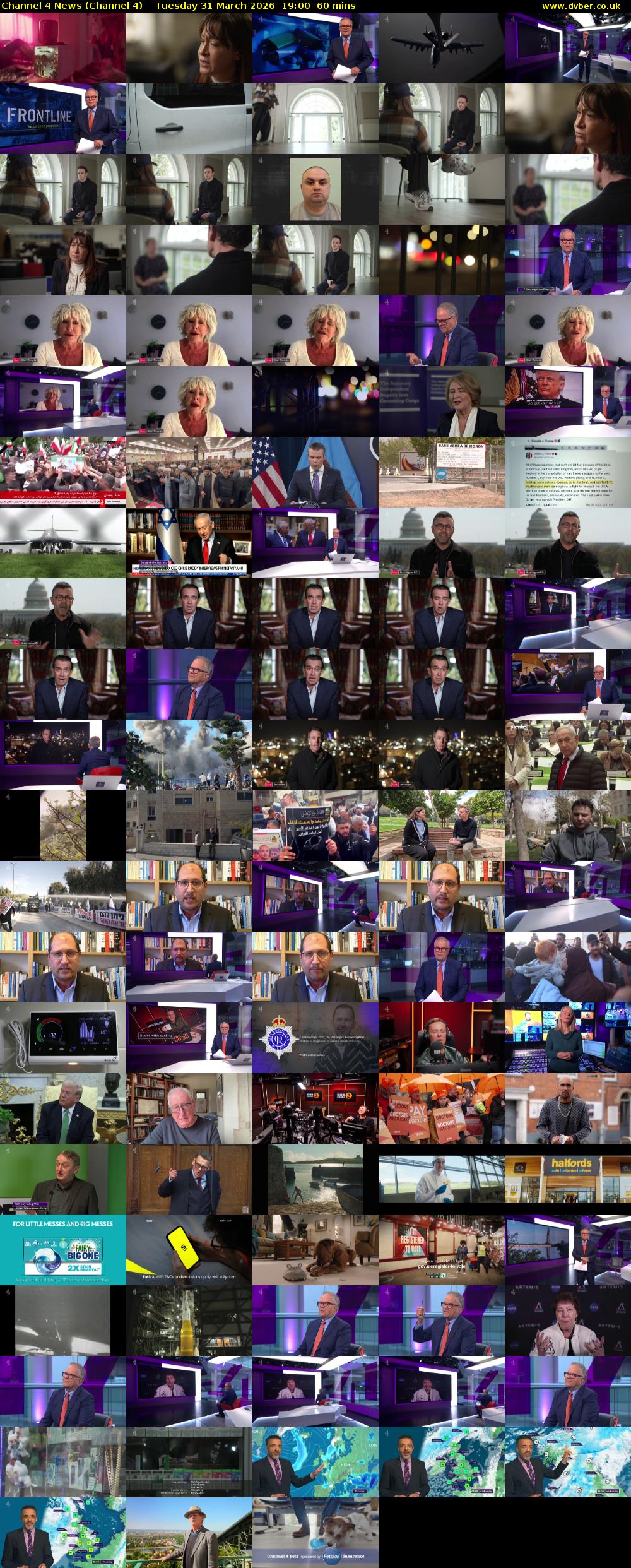 Channel 4 News (Channel 4) Tuesday 31 March 2026 19:00 - 20:00