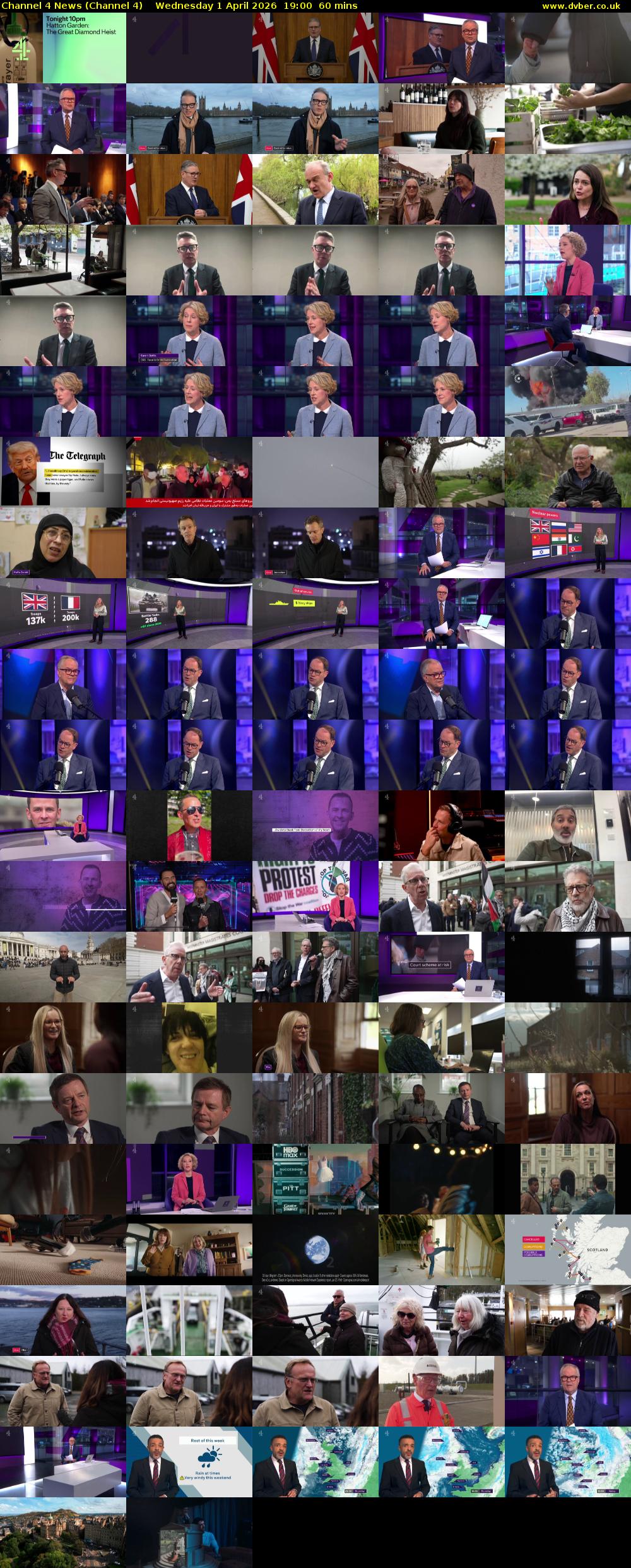 Channel 4 News (Channel 4) Wednesday 1 April 2026 19:00 - 20:00
