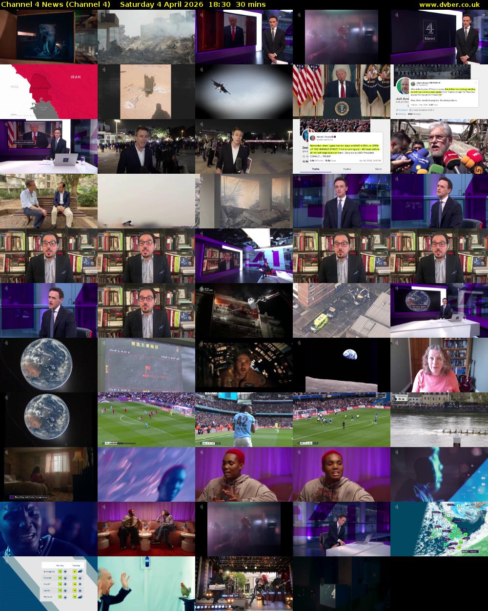 Channel 4 News (Channel 4) Saturday 4 April 2026 18:30 - 19:00