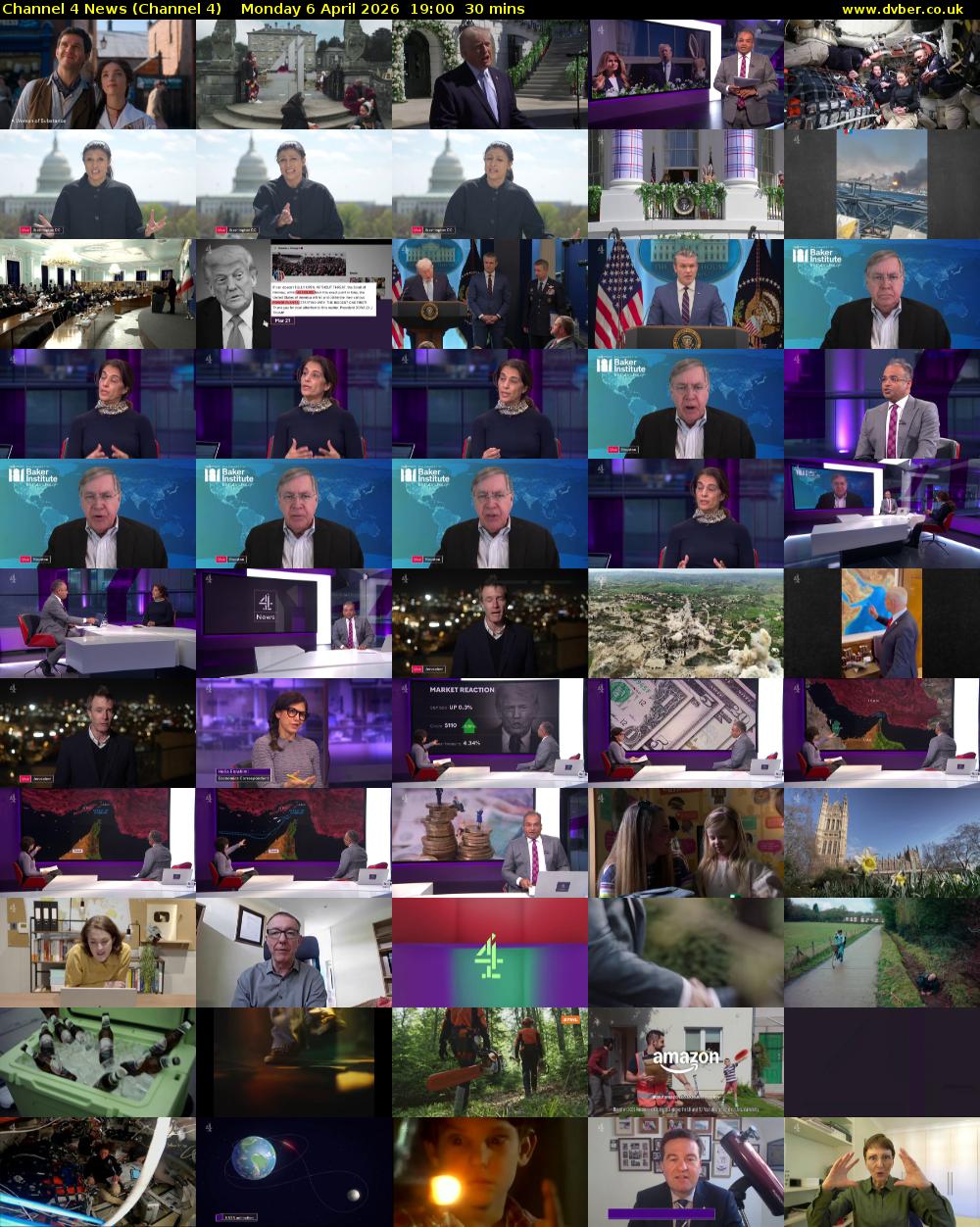 Channel 4 News (Channel 4) Monday 6 April 2026 19:00 - 19:30