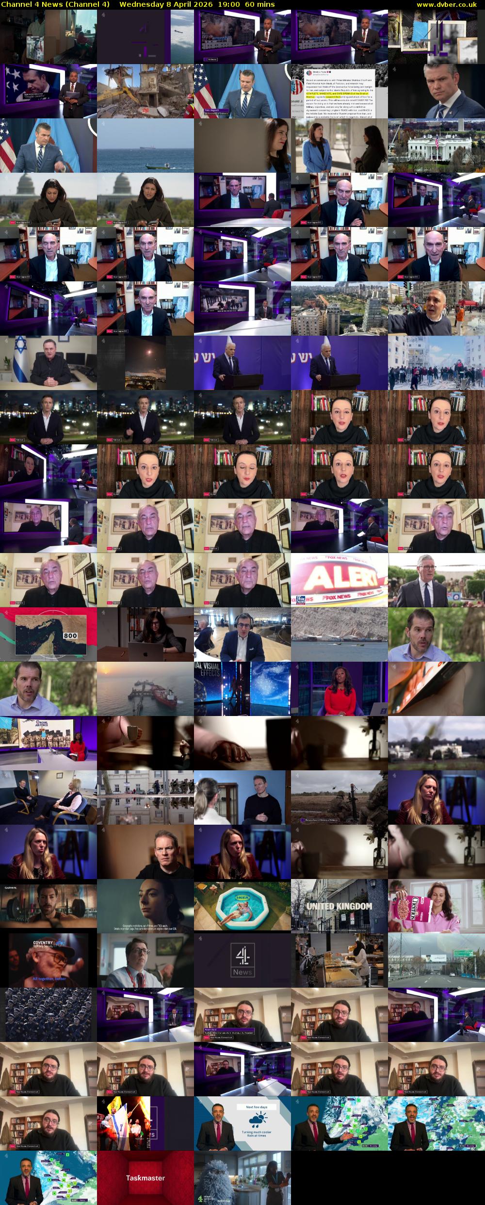 Channel 4 News (Channel 4) Wednesday 8 April 2026 19:00 - 20:00