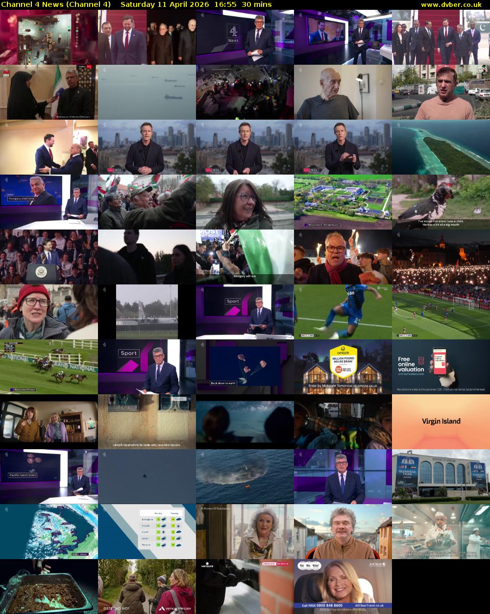 Channel 4 News (Channel 4) Saturday 11 April 2026 16:55 - 17:25