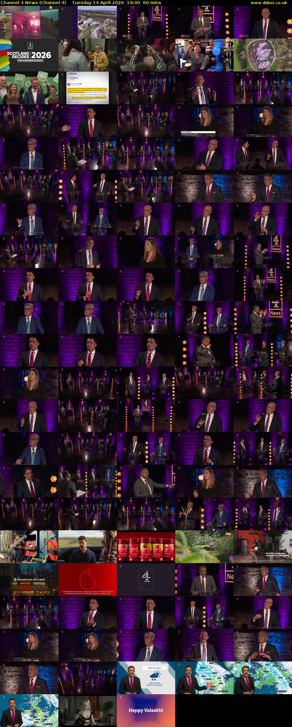 Channel 4 News (Channel 4) Tuesday 14 April 2026 19:00 - 20:00
