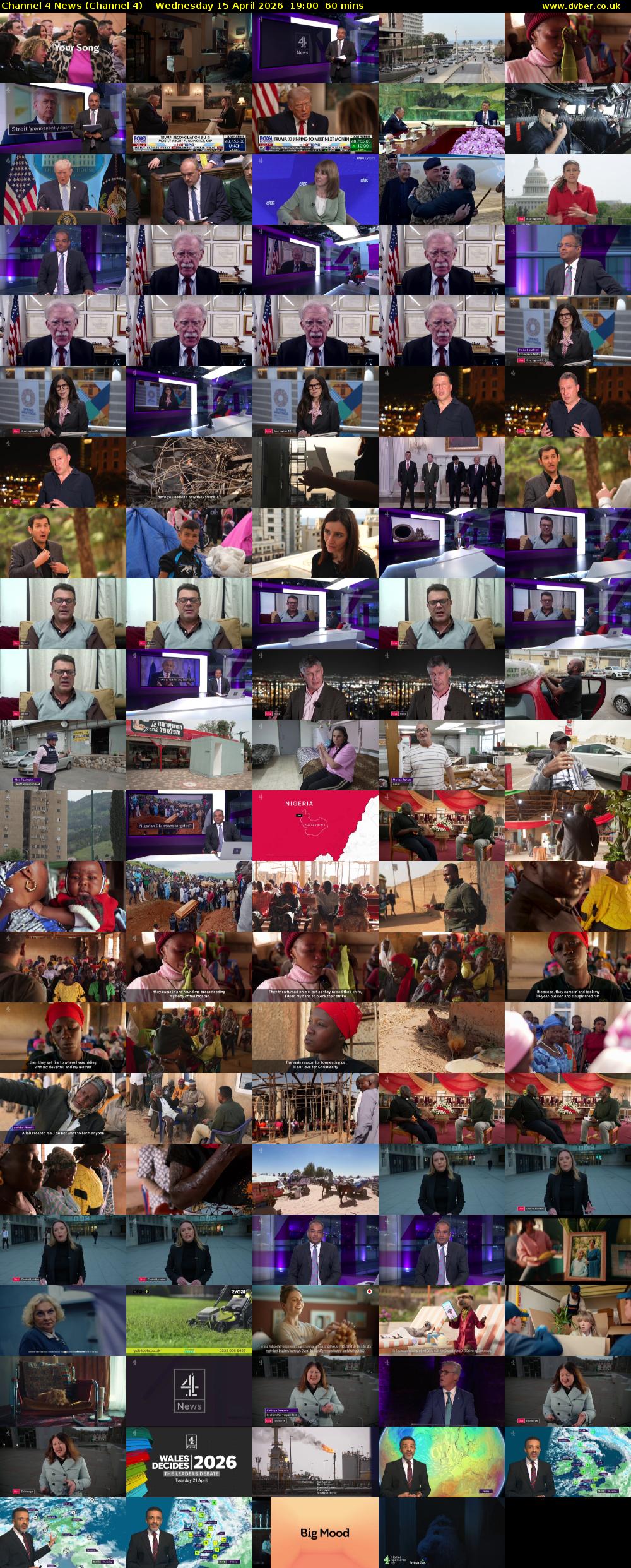 Channel 4 News (Channel 4) Wednesday 15 April 2026 19:00 - 20:00
