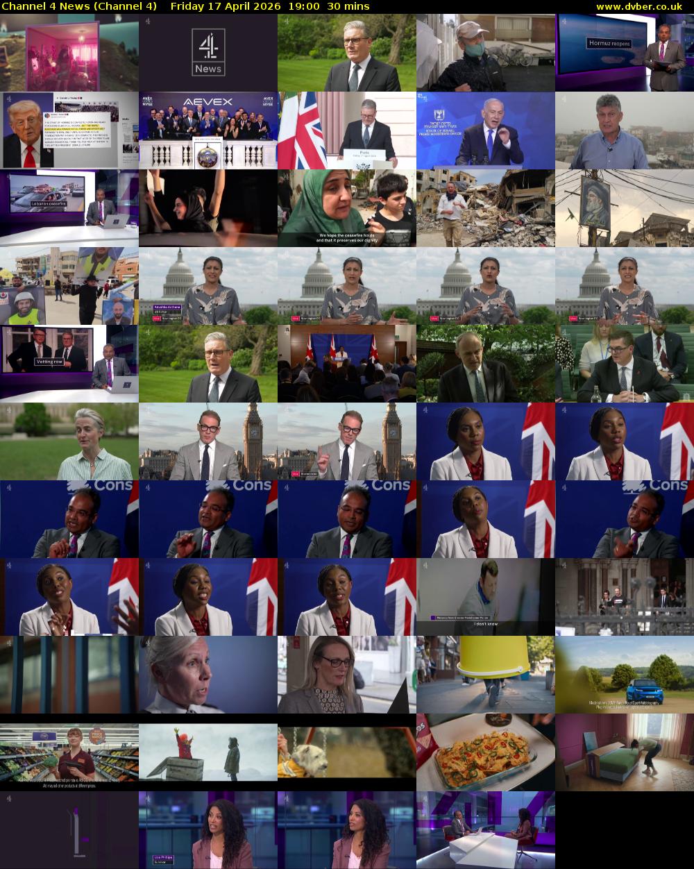 Channel 4 News (Channel 4) Friday 17 April 2026 19:00 - 19:30