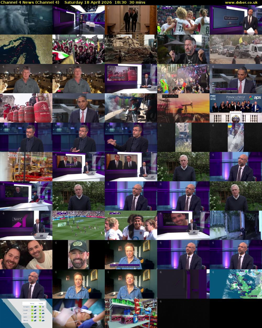 Channel 4 News (Channel 4) Saturday 18 April 2026 18:30 - 19:00