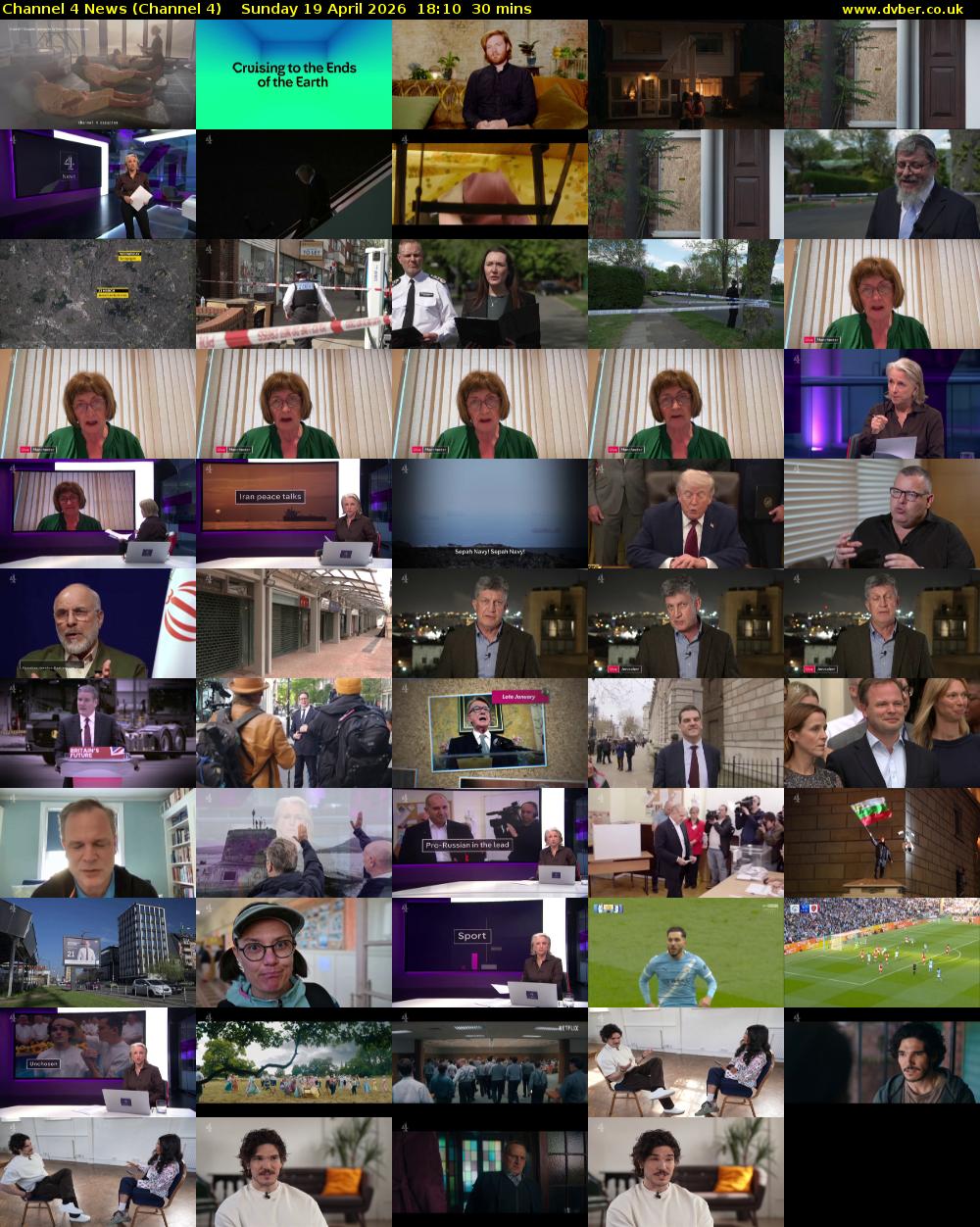 Channel 4 News (Channel 4) Sunday 19 April 2026 18:10 - 18:40
